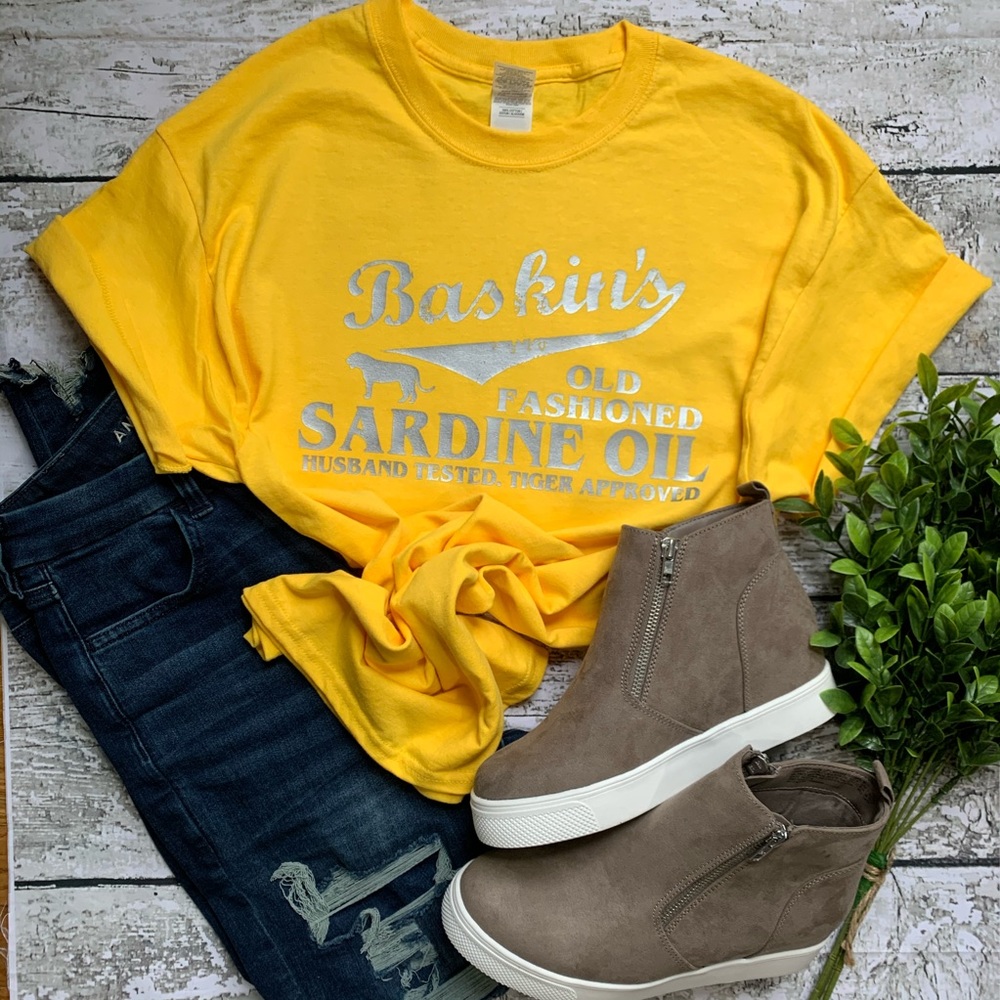 Baskin’s Sardine Oil Tiger King Inspired T-shirt L